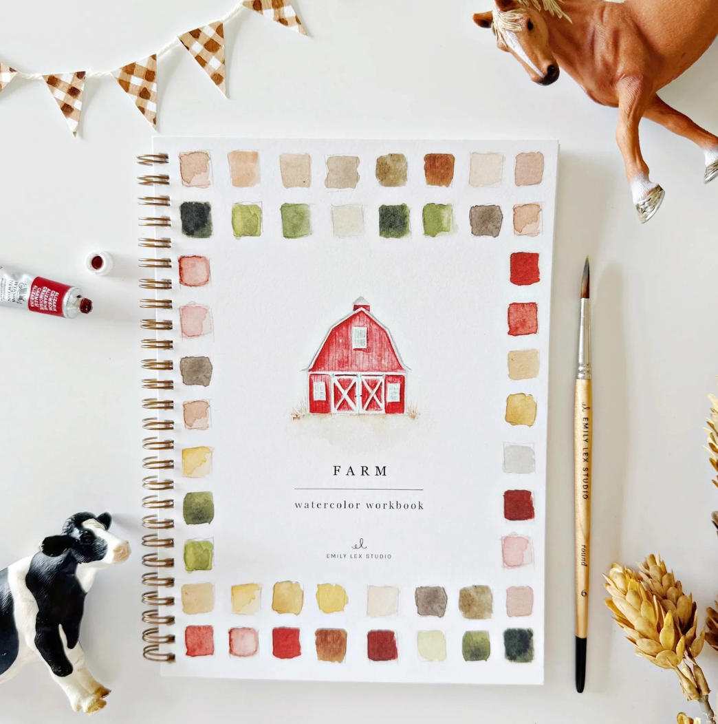 Farm Watercolor Workbook